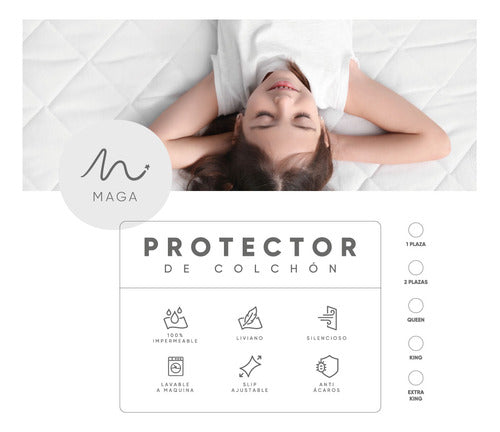 Maga Waterproof Mattress Protector 2 Plazas Capitoneado 1