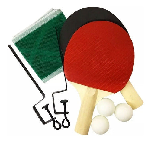Set Ping Pong Paddles Balls and Net AN7700 Loonytoys 1