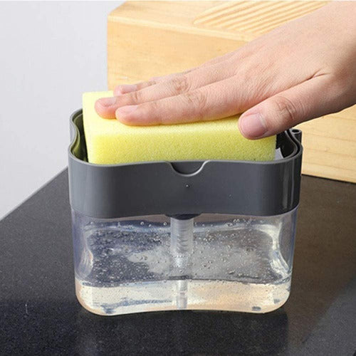 Dispensador De Jabón Lavaplatos Para Cocina Con Esponja 5