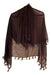 Generic Square Scarf in Violet and Beige with Fringes 0