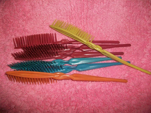 Argentina Hair Brush with Tail Quality Plastic - Pack of 6 0