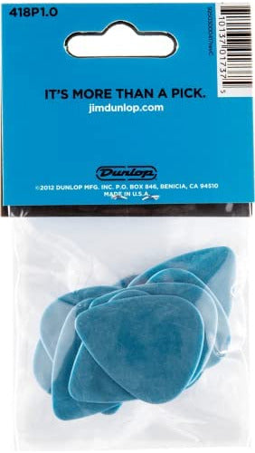 Jim Dunlop Blue Standard 1.0mm Guitar Pick, Pack of 12 1