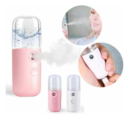 Nano Spray Humidificador Facial Usb Para Rostros Y Pestañas 0