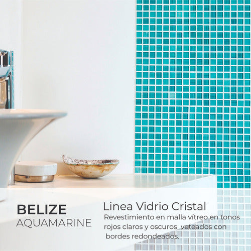 Misiones Deco Revestimiento Malla Vidrio Belize Aquamarine 4