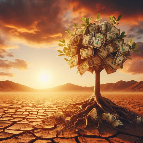 Marmath Digital Designs Money Tree Artwork V2 50x50cm Unique Piece 0