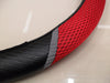 Iael Steering Wheel Cover - Fabric and Leatherette 38 Cm Ø Black/Red Cod Cv-016 4