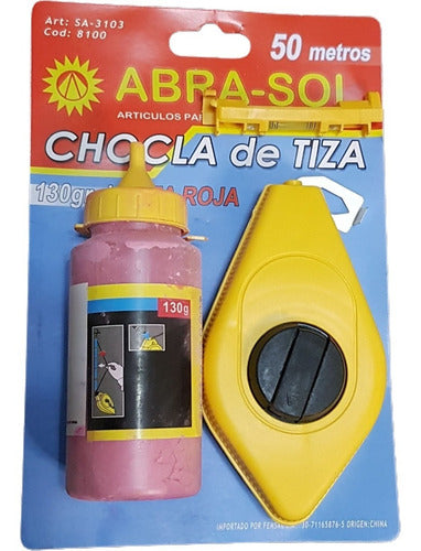 Chocla Con Tiza Tira Linea 50mts Marcador Plomada Trazadora 2