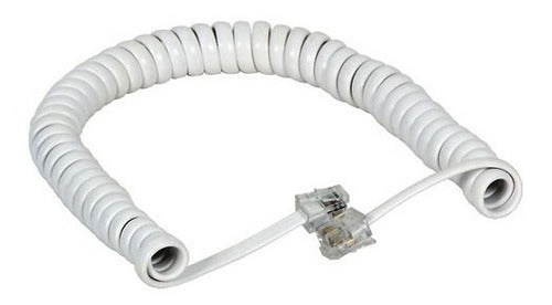 White Coiled Telephone Cable 4 Meters - Belgrano 1