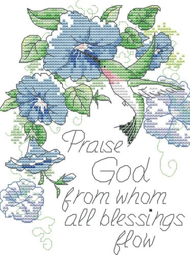 Awesocrafts Easy Cross Stitch Kit With Phrase Praise God 20 Cm X 0