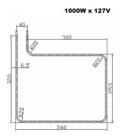 Resistência Elétrica Forno Eco 1000w 127v 0