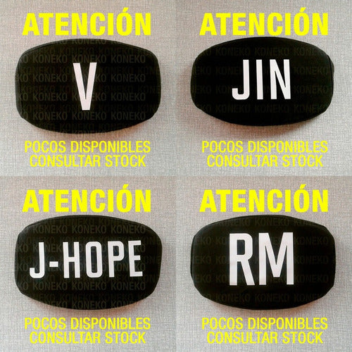 K-Gen Barbijo Cubreboca K-pop BTS Jimin Suga V RM Jungkook J-hope 2