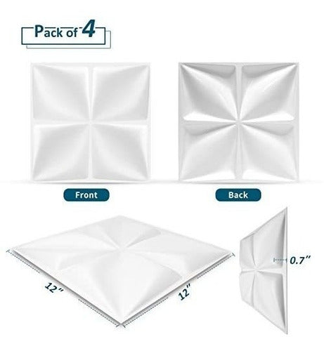 4 Panel Difusor De Sonido Acustico - Blanco. 1