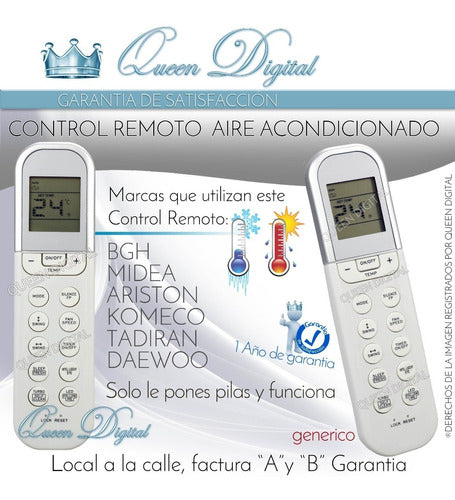 Control Remoto Aire Split Para Midea Bgh Silent Air Philco 1