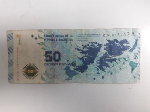 Billete De 50 Pesos Malvinas Reposicion Bott. N° 4203. Mira! 0