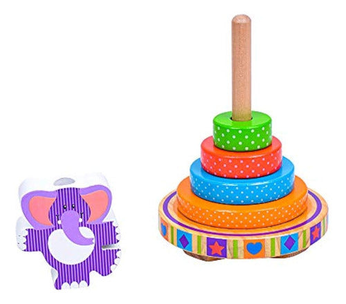 Melissa & Doug First Play Wooden Rocking Stacker Elephant 2