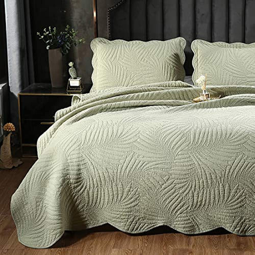 Vctops 100% Cotton Bedspread Set with Embroidered Sheets 1