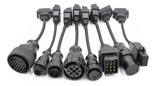 Kit 8 Cables Adaptadores Obd2 Para Camion Delphi / Launch 0