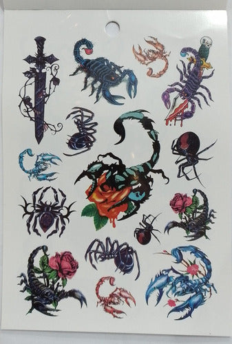 Temporary Self-Adhesive Tattoos Variety Pack 6 Sheets 44