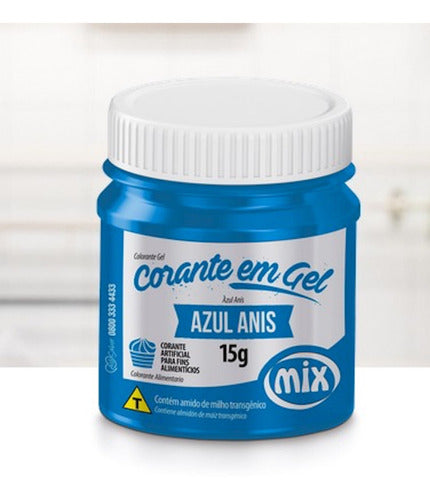 Mix Colorante En Gel 15 Gr. Azul Anís Para Repostería 0