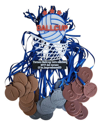 Bs.impresiones3d Combo Medals X 15 + Personalized Trophy Sports Souvenir 0