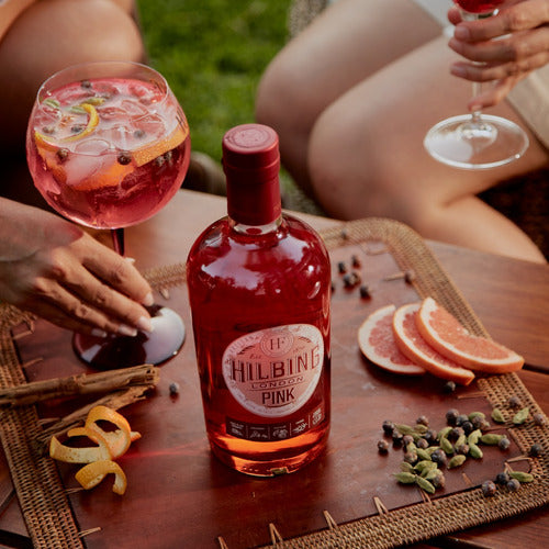 Gin Hilbing Malbec + Pink Handcrafted Ginebra Botanic X2 1