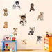 Yineco 3d Perro Etiqueta De La Pared 17 Piezas Pegatinas Par 2