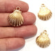 Tienda de Dijes 10 Large Gold Metal Marine Shell Charms 1