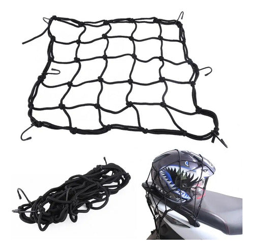 Everest Elastic Net with Hooks for Securing Luggage/Helmet 30x30cm 0