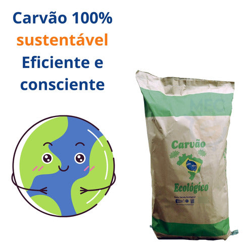 Carvão 10kg Ecológico Brasil Churrasco Lareira Churrasqueira 4