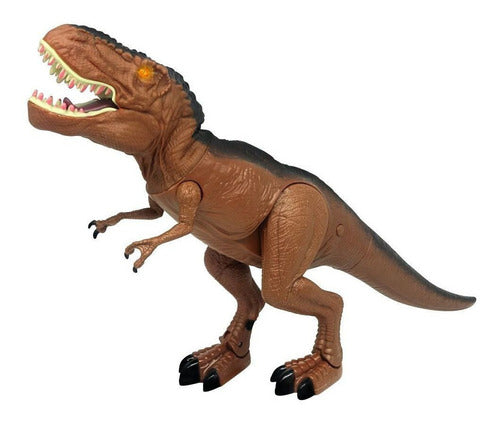 Dinosaurio T-rex Jurassic Juguete Camina Mueve Cuello Luz 0