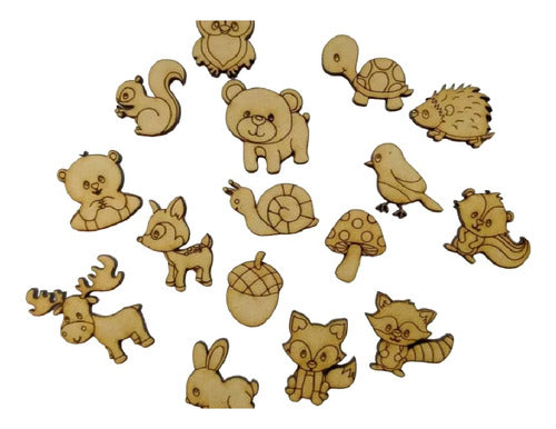 Tienda Flor Creaciones 50 Forest Animals 8cm MDF Souvenirs 0