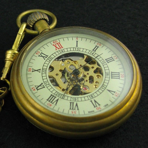 Antique Mechanical Pocket Watch Skeleton 100 1