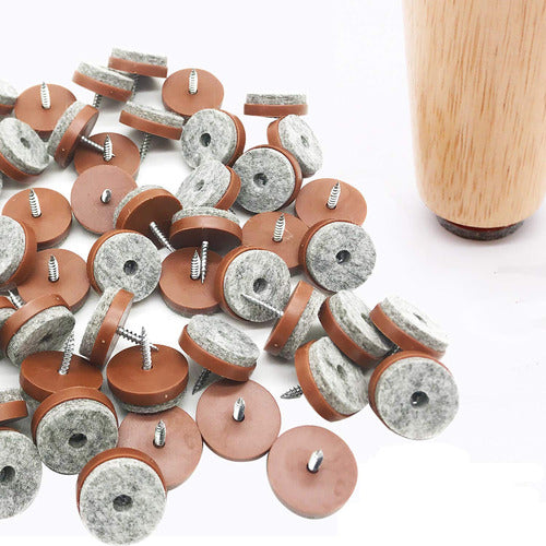 Gutapo Screw-In Felt Pads, 60pcs of 2.1cm Brown 0