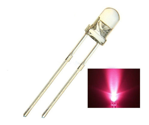 BITCO Pack of 1000 High Brightness 3mm Pink Full Spectrum LEDs 0