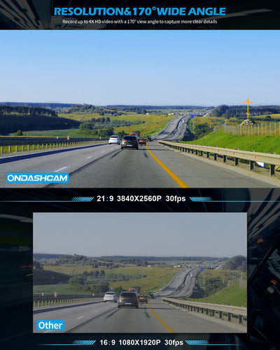 Ondashcam 4K Dashboard Camera with 3.5" LCD Screen 2