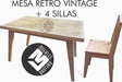 Grupo Bautimo Vintage Pine Dining Table 140x80cm + 4 Reinforced Chairs 1