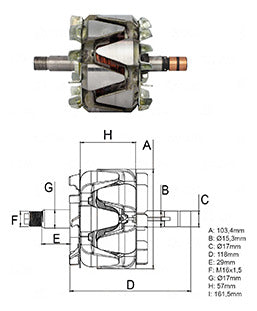 Rotor Alternador 80 Amperes Fh400 2017 2018 0