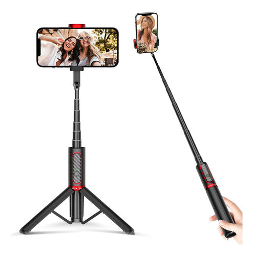 Atumtek Selfie Stick Trípode+control Remoto Y Soporte - Red 0