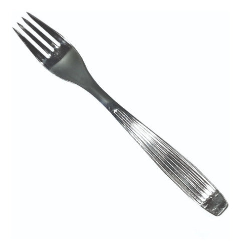 Set of 36 Cutlery Fork Knife Spoon Table Steel Striped 1