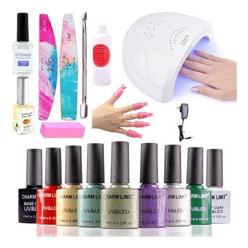 Modacity UV LED Nail Lamp 48 Watts + 7 Polishes & Accessories - Gel/Acrylic Compatible 0