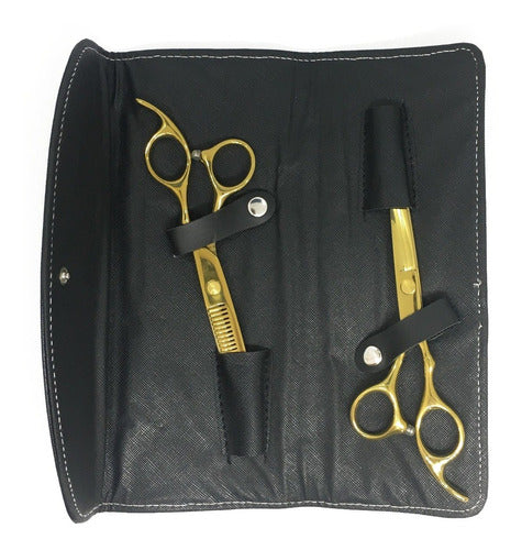 Mozku Professional Barber Kit: Cutting & Thinning Scissors 6" + Case 0