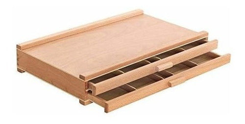 U.S. Art Supply 2-Drawer Artist Wood Pastel, Pen, Marker Storage Box 0