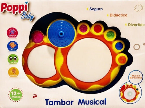 Interactive Children's Double Musical Drum with Light by Poppy Baby 3
