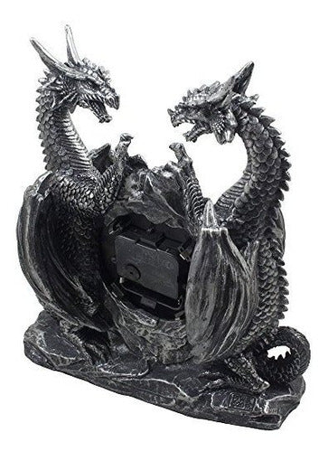 Mitico Dragon Duo Reloj De Mesa En Metalico Aspecto Y Car 3