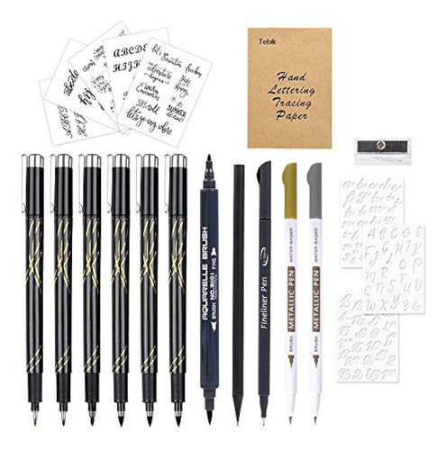 Tebik Hand-Lettering Kit, 22-Piece Set of Calligraphy Pens 0