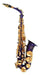 Saxofon Alto Purpura Y Llaves Doradas Lazarro Con Funda Xmp 1