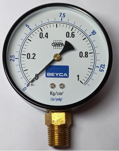 Manómetro Para Gasista De Diámetro 100 Mm 1 Kg/cm² Rosca 1/2 0
