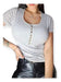 Lace Detail Ribbed Top with Buttoned Neckline 6