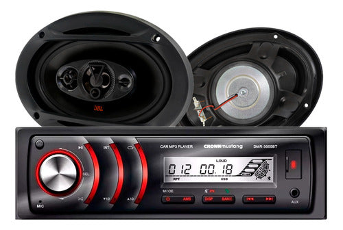 Crown Mustang Stereo + JBL Flex 6x9 Speakers 100 RMS 3