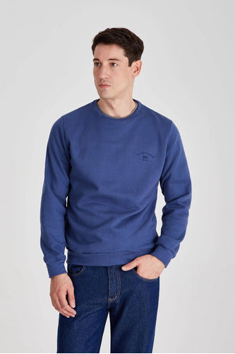 Macowens Men's Blue Printed Sweatshirt 709270517081 0